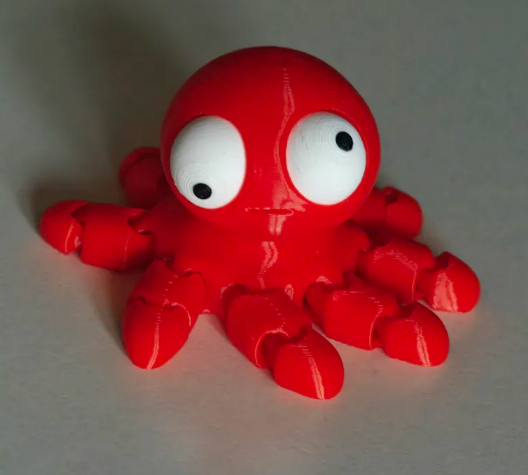 Mini Flexi Octopus con ojos móviles, detalle de la figura de colección Gufis.